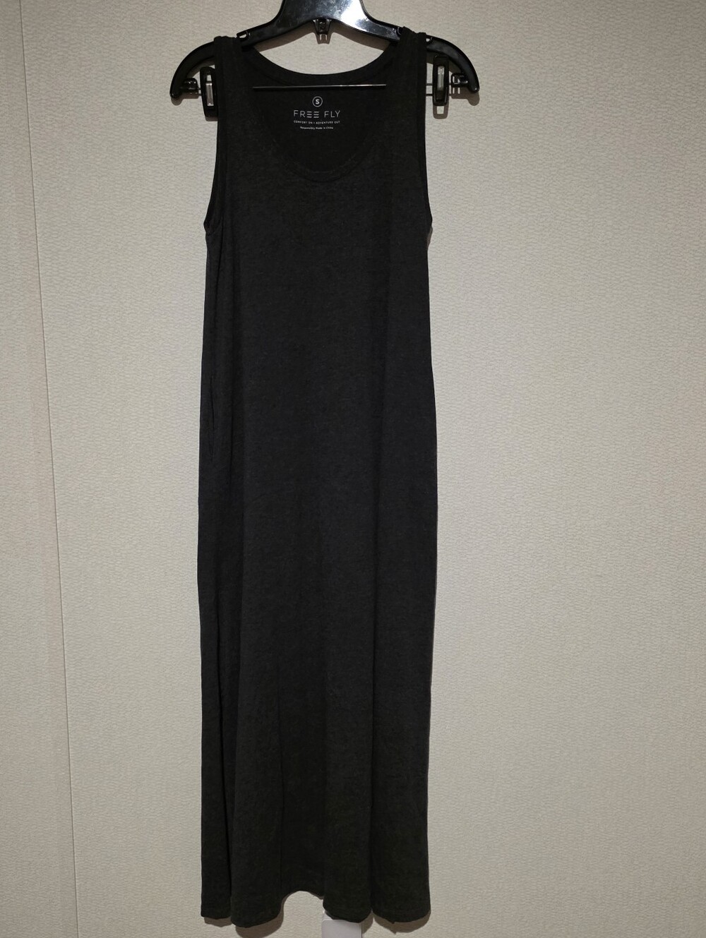Free Fly Bamboo Heritage Maxi Dress Charcoal Gray Small